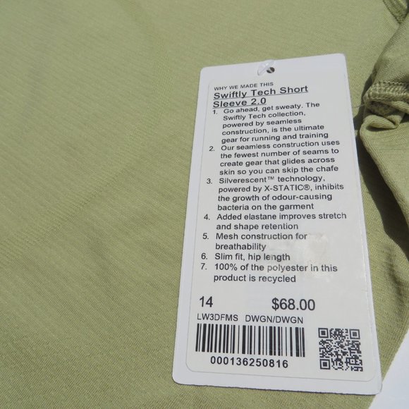 Lululemon Swiftly Tech Short Sleeve SS 2.0 Shirt 14 NEW Women Tee t-shirt NWT - Picture 6 of 12